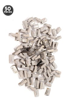 Buy 50-Piece RJ45 Modular Connectors Set steel in Saudi Arabia