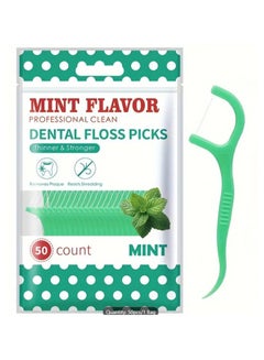 Buy Mint Flavor Dental Flosser Picks 50PCS in UAE