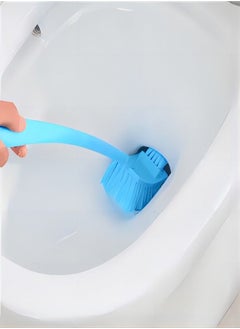 اشتري Thick plastic long handle -sided to dead corners soft bristles cleaning toilet brush toilet curved toilet brush gap brush Nordicblue في السعودية