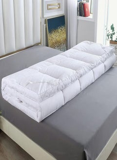 Buy Mattress Topper 10cm Thick with 4 Corner Elastic Strap 160x200cm in UAE