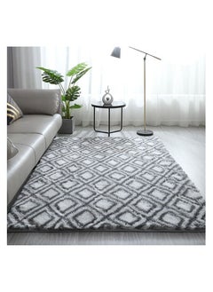 اشتري Modern Wool Fluffy Floor Mat Carpet with Anti slip High Pile Bottom with Upgraded Foam (Size 120×160CM), Rectangle في الامارات