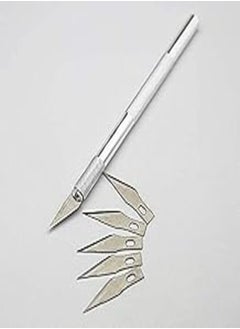 Buy Manual Knife for Carving and Cutting - Comes with Handle and 6 Pieces of Solid Blades in Egypt