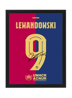 اشتري Robert Lewandowski Barcelona Autographed Jersey - Framed Poster 30x40cm - Football Memorabilia, Soccer Collectible, Gift for Fans في الامارات