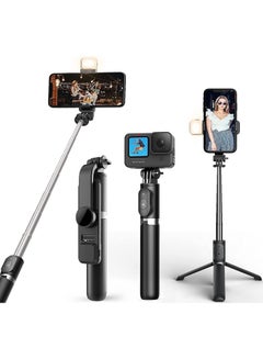اشتري Selfie Stick with Light,Long Selfie Stick with Tripod Stand 100cm Plus,Bluetooth Mobile Selfie Stick for Mobile Phone, Makeup,Vlogging,Youtube في الامارات