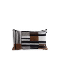 Buy Matilda Hairon Patch Filled Cushion 30X50cm - Black in UAE