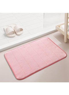 اشتري Bathroom Rug Ultra Soft Non Slip And Absorbent Bathroom Mat Coral Fleece Memory Foam Bath Mat For Bathroom Home 60x90cm في الامارات