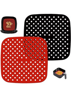 اشتري Nonstick Silicone Air Fryer Mat, Reusable Air Fryer Liner 7.5 Inch Square, Air Fryer Accessories for 3.4 & 3.7 QT, CHEFMAN, BELLA PRO & More | BPA Free (2 Pack) في الامارات