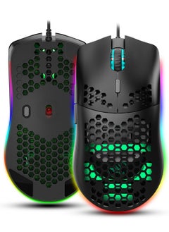 Buy J900 Wired Gaming Mouse RGB Programmable Gaming Mouse with 6 Adjustable DPI Ergonomic Design Mice for Desktop Laptop Black in Saudi Arabia