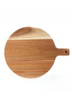 Buy Acacia Wood Round Cutting Board With Handle in Saudi Arabia