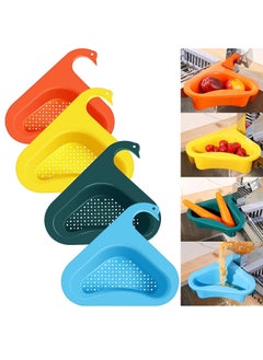 Buy 4-Piece Kitchen Sink Drainer Basket Swan Drainer Basket Multifunctional Drainer Rack Triangle Sink Filter Vegetable and Fruit Drainer Basket Kitchen Waste Drainer Basket in UAE