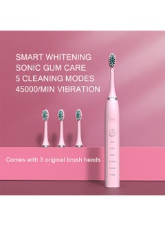 اشتري Sonic Electric Toothbrush for Adults Timer Teeth Ultrasonic Automatic Vibrator Whitening Ipx7 Waterproof 4 Brush Head Usb Type في السعودية