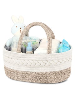 Buy Baby diaper organizer, 100% cotton cord baby diaper change basket in Saudi Arabia