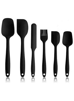 Buy Silicone Spatula Set: 6-Piece Non-Stick Rubber Spatula Set Heat-Resistant Spatula Kitchen Utensils Set for Cooking Baking and Mixing in Saudi Arabia