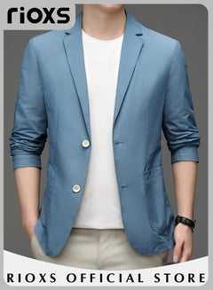 Buy Men's Formal Long Sleeve Blazer Jacket Two Buttons Slimming Casual Blazer Coat for Business Wedding Prom Dinner in Saudi Arabia