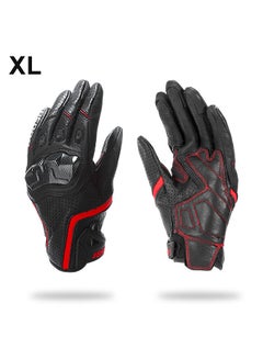 Buy Motorcycle Gloves for Men Women Touchscreen Motocross Dirt Bike Riding Gloves All Finger with Carbon Fiber Protective Hard Knuckles Red Size XL in Saudi Arabia