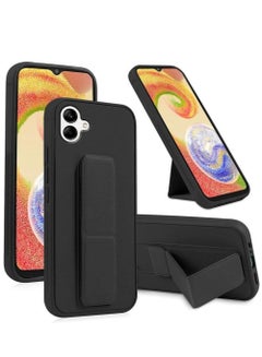 Buy PU Leather Hand Strap Grip Holder Stand Case Cover For Samsung Galaxy A04 Black in Saudi Arabia