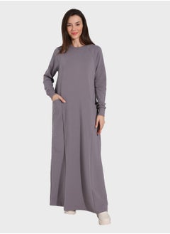 Buy Pocket Detail Crew Neck Dress in UAE