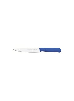 Buy Professional 10 Inches Meat Knife with Stainless Steel Blade and Blue Polypropylene Handle with Antimicrobial Protection in UAE