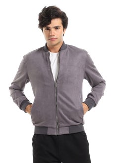 Buy Casual Zipped Suede Jacket With Zipped Side Pockets in Egypt