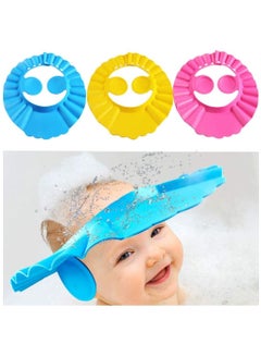 Buy 3pc Safe and Secure For Baby Ear Protection Shower Bath Cap Multicolor in UAE