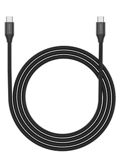 Buy Lazor Swift Premium Nylon Braided and Fast Charging Cable Type-C to Type-C with PD60W with Super  Strong Kevlar Material, CT29 Black- 3m in UAE