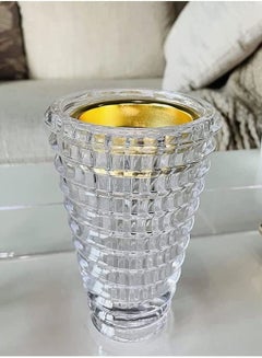 اشتري Luxury Crystal Arabic Incence Bakhoor Burner(Clear)/Madkhan/Mabkhara/Flower Base-Metal with Glass Holder في الامارات