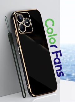 Buy Mobile Phone Case for Realme C53 Electroplated Protective Case Gold-Black in Saudi Arabia
