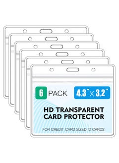 Buy 6 Pack Clear Badge Holders, Waterproof Durable ID Card Protector with Resealable Zip, Scratchproof 4.3 X 3.2" Record Vaccine Card Holder for Nurses, Office and School. in UAE