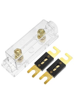 اشتري 1 Set Car Audio 0 4 8 Gauge Inline ANL Fuse Holder Clear Transparent Fuse Block with 2pcs 70A Fuse في الامارات