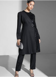 Buy Shimmer Detail Tunic & Pant Set in UAE