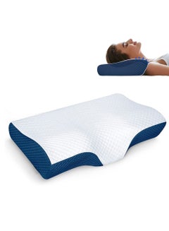 Buy Adjustable Cervical Pillow for Neck and Shoulder Pain Relief, 5x Support Memory Foam Pillows for Sleeping, Orthopedic Contour Traction Pillow Odorless, Bed Pillow for Side Back Stomach Sleeper in UAE
