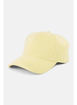 Buy Women Textured Baseball Cap, Yellow in Saudi Arabia