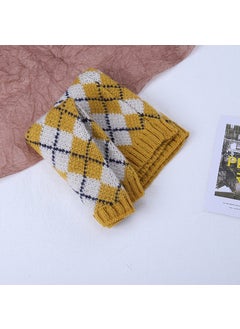 اشتري Kids Winter Knit Scarf Plaid Warm Neck Gaitergenerous rhombic yellow generous rhombic yellow في الامارات