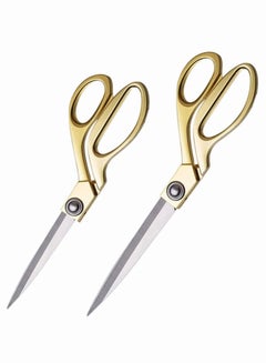Buy SYOSI 2Pcs Set Of Gold Stainless Steel Sharp Tailor Scissors, Clothing Scissors Barbecue Cut Adjustable Kitchen Scissor Fabric Shears Heavy Duty for Tailoring Sewing, Craft, Household in Saudi Arabia