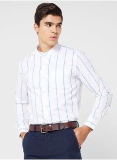 Buy Pure Cotton Printed Casual Shirt With Full Sleeve And Mandrin Collar in UAE