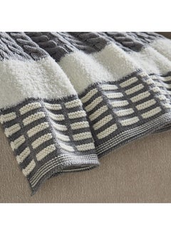 Buy Lisse Stripe Chunky Knitted Throw 170 x 130 cm in UAE