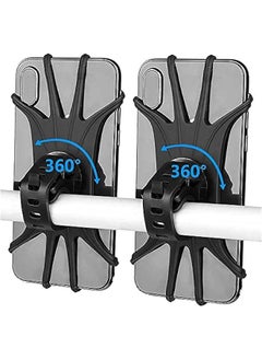 Buy Bike Phone Mount 2 Pack, Universal Motorcycle Phone Holder for 4-6.5 inch Phones, 360°Rotation Silicone Bicycle Phone Holder Handlebar Phone Mount in Saudi Arabia