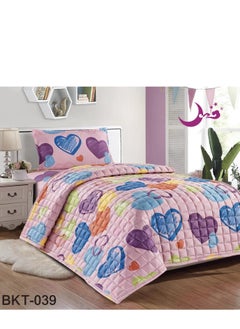 Buy Comforter set with children's drawings, 3 pieces, compressed quilt, size 160*210 cm in Saudi Arabia