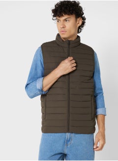 Buy Zippered Quilted Gilet in UAE