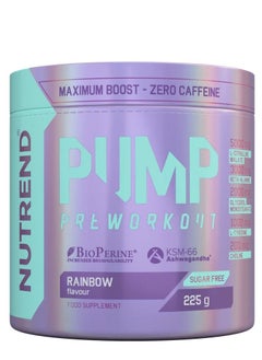 Buy Pump Pre Workout Zero Caffeine 225 Grams, Rainbow in UAE