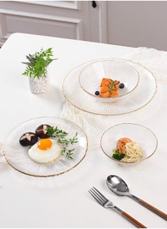 Buy 4-Piece Glass Dinnerware Sets,Ramadan Dinner Plate Set White in Saudi Arabia