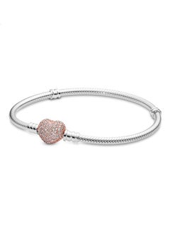 Buy Pandora Moments collection, Pavé pavé heart-shaped chain snakebone chain bracelet in UAE