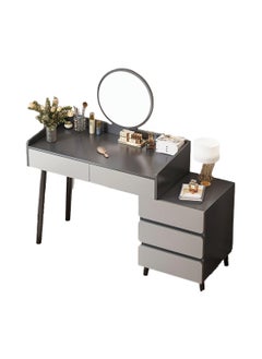 Buy Modern Minimalist Dressing Table with LED Makeup Mirror and 3 Drawers for Storage 100*40*116CM in Saudi Arabia