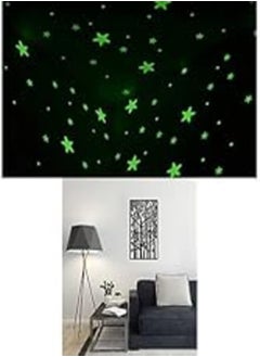 اشتري Bundle of 100 Pcs Home Wall Glow In The Dark Stars Stickers Kids Room Decoration + Decorative Forest trees in winter Sticker wall art 40X80 cm في مصر