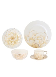 اشتري Flora 20-Piece Ceramic Dinner Set - White في الامارات