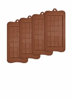 Buy Break-Apart Chocolate Molds, Set of 4 Packs Food Grade Non-Stick Silicone Protein and Energy Bar Molds in UAE