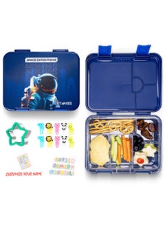 Buy 4 And 6 Convertible Bento Lunch Box With Sandwich Cutter Set - Space Uae Blue in UAE