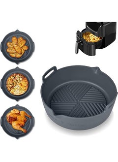 Buy Fryer Silicone Pot, 8.66" Air Fryer Silicone Liners Food Safe Non-Stick Air fryer Basket Oven Accessories, Reusable Silicone Air Fryer Liners Fits 5.3 QT or Bigger Air Fryer, Easy to Clean in UAE