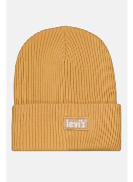 Buy Men Brand Logo Knitted Beanie, Yellow in UAE