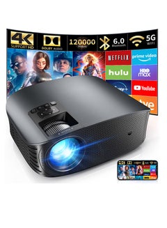Buy Projector 4K With WiFi And Bluetooth Supported, FHD 1080P Mini Projector For Outdoor Moives, 5G Video Projector For Home Theater Dolby Audio Zoom Portable Projector TV Stick PPT in Saudi Arabia